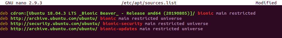 Результат записи в терминал Ubuntu