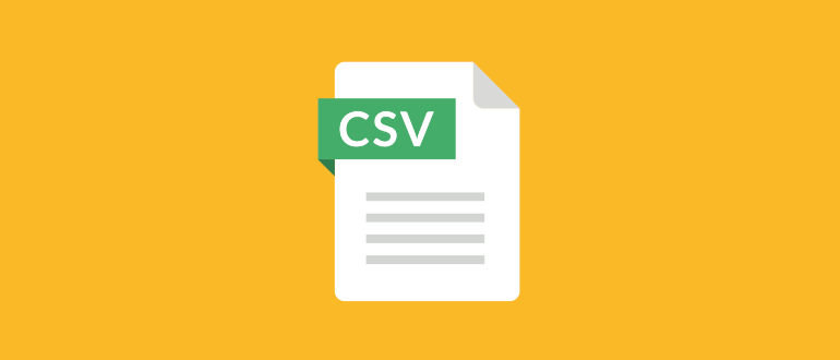 Иконка для документа в формате CSV на желтом фоне